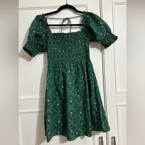 XS green trellis hill house dress! Great condition!